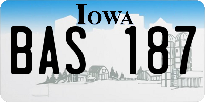 IA license plate BAS187