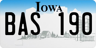 IA license plate BAS190