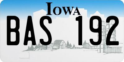 IA license plate BAS192