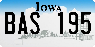 IA license plate BAS195