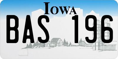 IA license plate BAS196