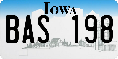 IA license plate BAS198