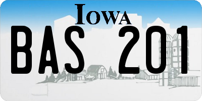 IA license plate BAS201