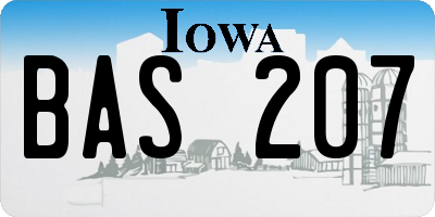 IA license plate BAS207