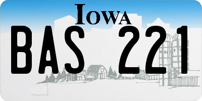 IA license plate BAS221
