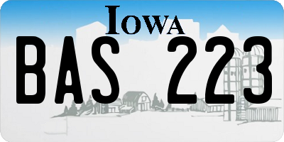 IA license plate BAS223
