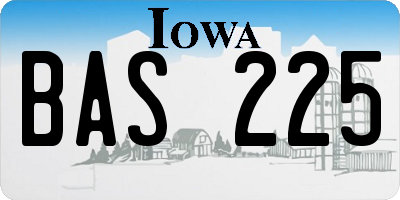 IA license plate BAS225