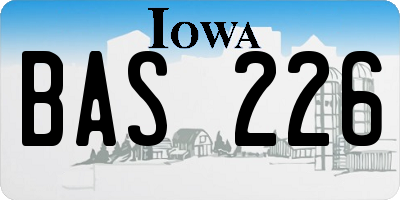 IA license plate BAS226