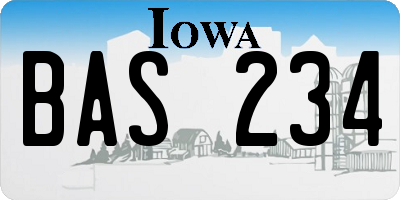 IA license plate BAS234