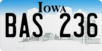 IA license plate BAS236