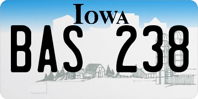 IA license plate BAS238