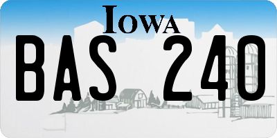 IA license plate BAS240