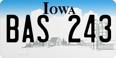 IA license plate BAS243