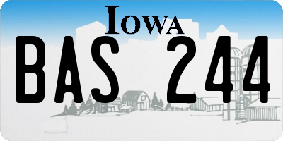 IA license plate BAS244