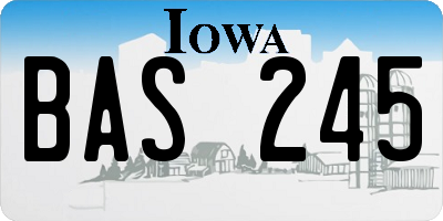 IA license plate BAS245