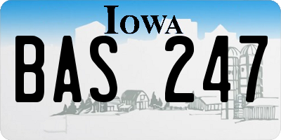 IA license plate BAS247
