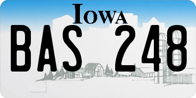 IA license plate BAS248