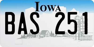 IA license plate BAS251