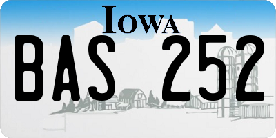 IA license plate BAS252