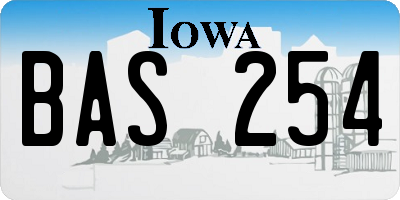 IA license plate BAS254