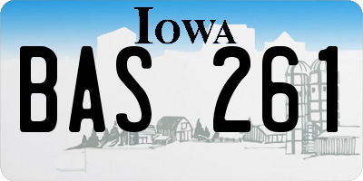 IA license plate BAS261