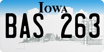 IA license plate BAS263