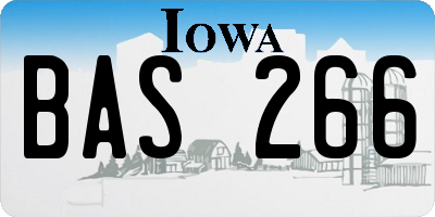 IA license plate BAS266
