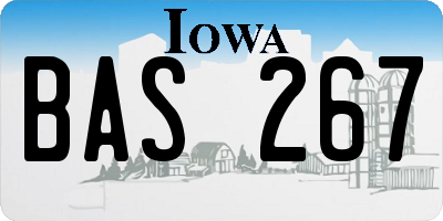 IA license plate BAS267