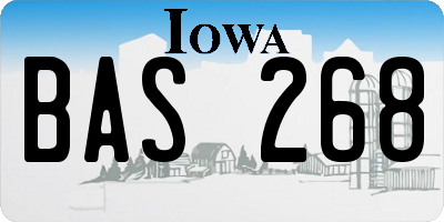 IA license plate BAS268