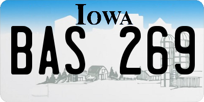 IA license plate BAS269