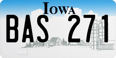 IA license plate BAS271