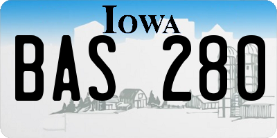 IA license plate BAS280