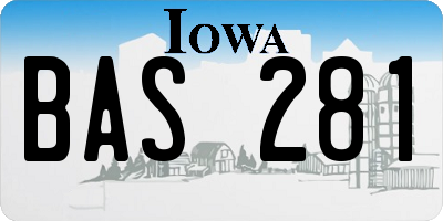 IA license plate BAS281