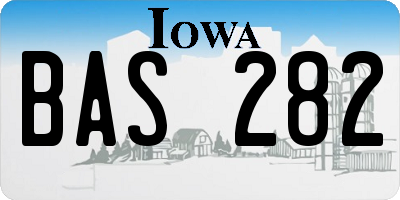 IA license plate BAS282
