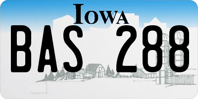 IA license plate BAS288