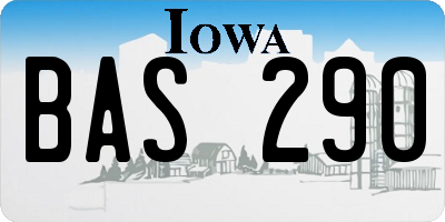 IA license plate BAS290