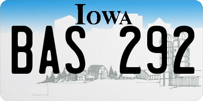 IA license plate BAS292
