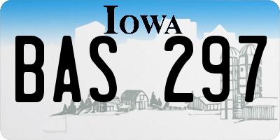 IA license plate BAS297