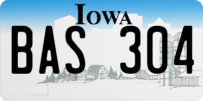 IA license plate BAS304