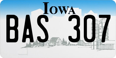 IA license plate BAS307