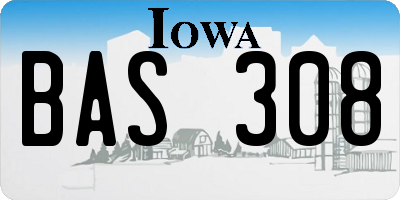 IA license plate BAS308