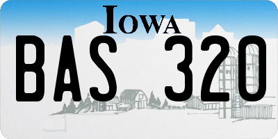 IA license plate BAS320