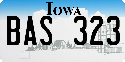 IA license plate BAS323