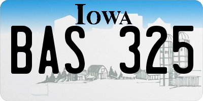 IA license plate BAS325