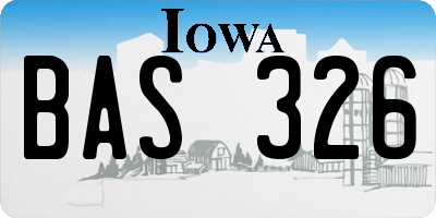 IA license plate BAS326