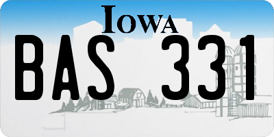 IA license plate BAS331