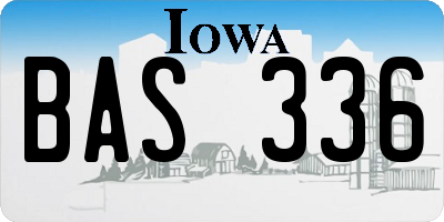 IA license plate BAS336