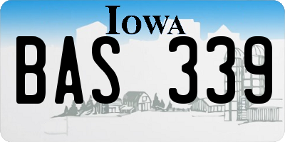 IA license plate BAS339