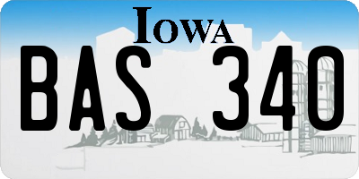 IA license plate BAS340