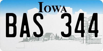 IA license plate BAS344